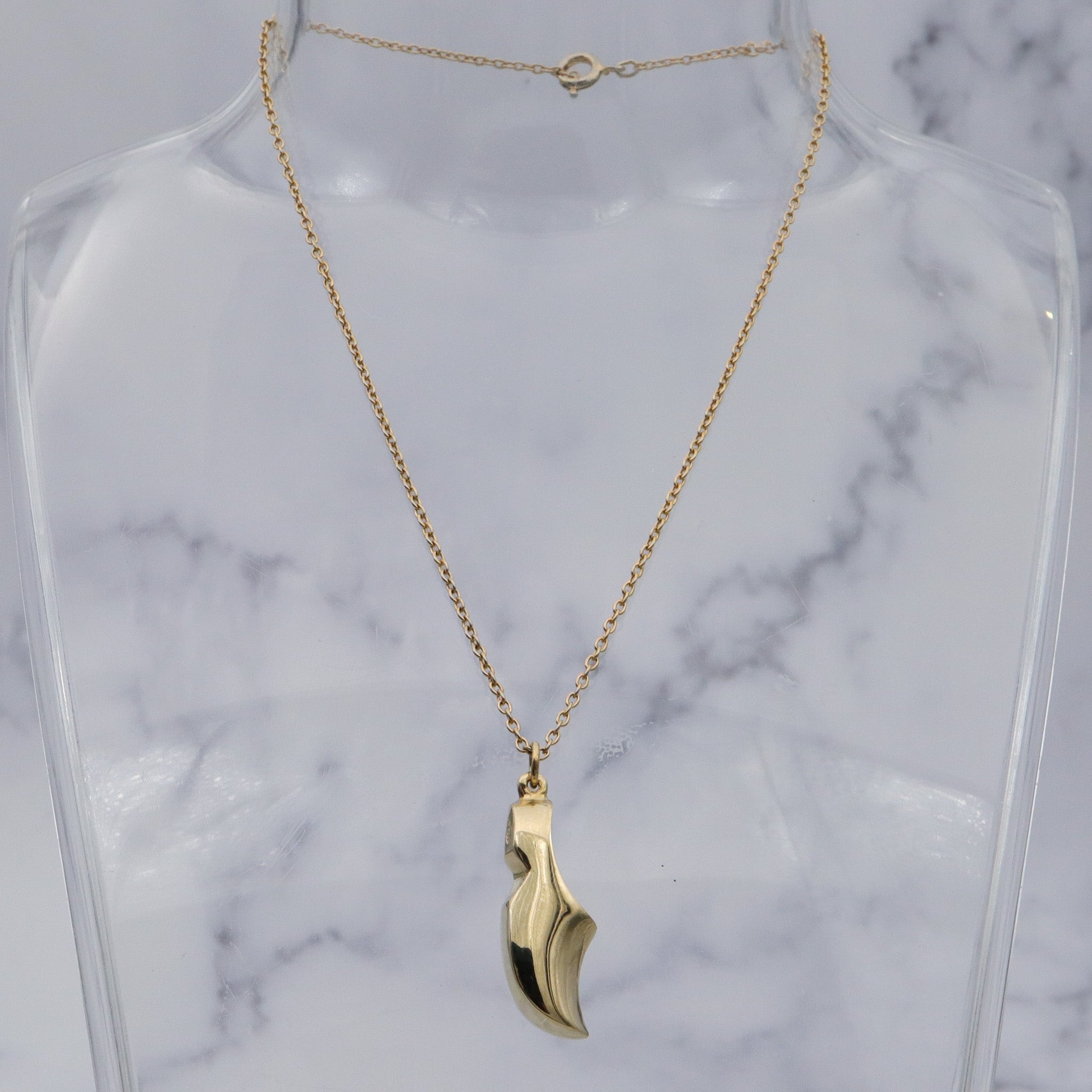 Large Vintage 14k gold clog shoe pendant